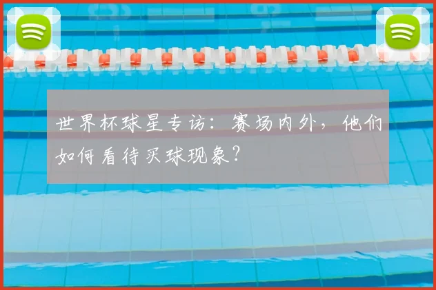 世界杯球星专访:赛场内外,他们如何看待买球现象?